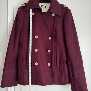 J. Crew Women's Double-Breasted Plum Peacoat
